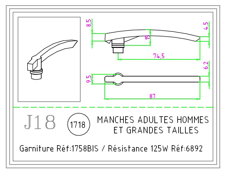 JEANNETTE J18 MANCHES AVEC REVÊTEMENT SPÉCIAL