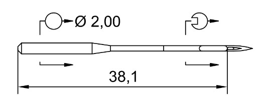 AIGUILLE MACHINE 134-35-FFG-N° 80-CHROME