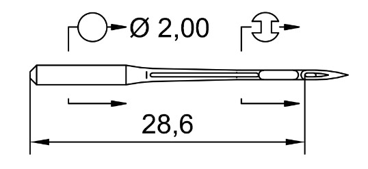 AIGUILLE MACHINE B27-FFG-N° 80-CHROME