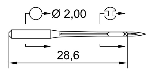 AIGUILLE MACHINE B27-FFG-N° 90-CHROME