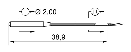 AIGUILLE MACHINE UY 128 GAS-RS-N° 70-CHROME