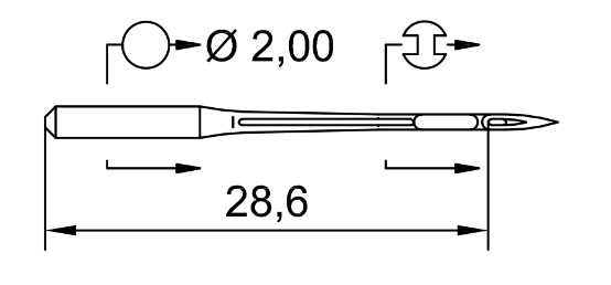 AIGUILLE MACHINE B27-FG-N° 70-CHROME