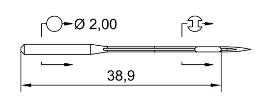 AIGUILLE MACHINE UY 128 GAS-R-N° 80-CHROME