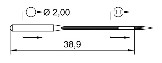 AIGUILLE MACHINE UY 128 GBS-FG-N° 80-CHROME