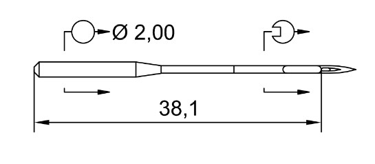 AIGUILLE MACHINE 134-35-DH-N°120-CHROME