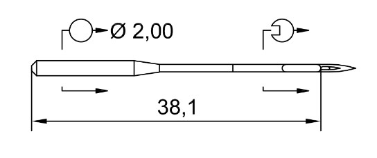 AIGUILLE MACHINE 134-35-SD1-N° 100-CHROME