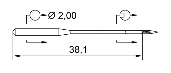 AIGUILLE MACHINE 134-35-SD1-N° 110-CHROME