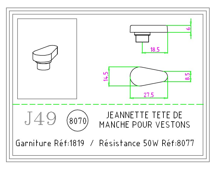 JEANNETTE J49 TÊTE DE MANCHES POUR VESTONS