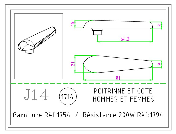 JEANNETTE J14 POITRINE FEMME / EMMANCHURES