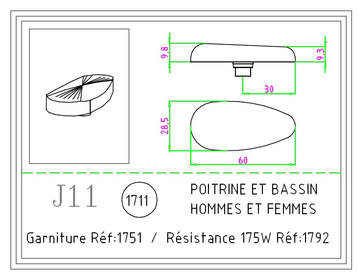 JEANNETTE J11 POITRINE & BASSIN HOMME ET FEMME