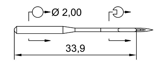 AIGUILLE MACHINE 134-SKF-N° 90-CHROME (10aig)