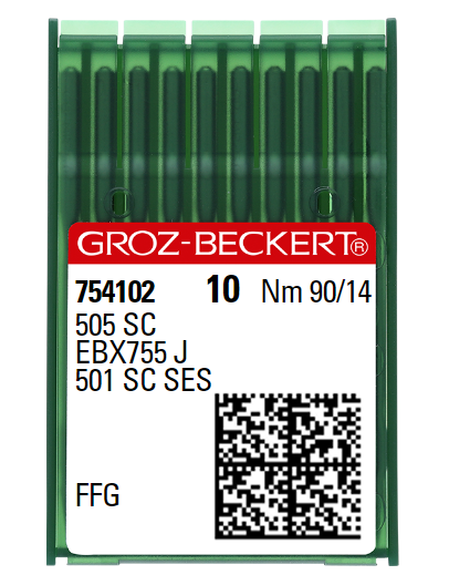 AIGUILLE MACHINE 505 SC-FFG-N° 90-CHROME-754102 (10aig)