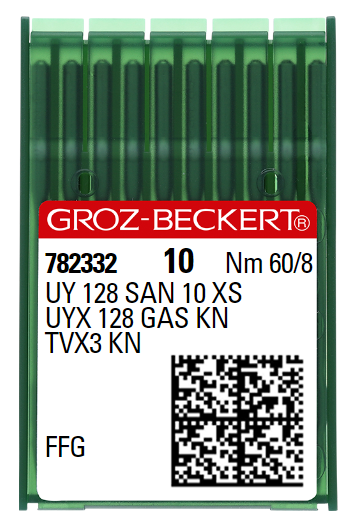 AIGUILLE MACHINE UY 128 SAN 10 XS-FFG-N° 60-CHROME (boite de 100)