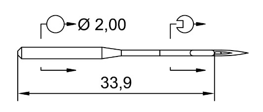 AIGUILLE MACHINE 134-LBR-N° 100-CHROME (boite de 100)