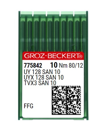 AIGUILLE MACHINE UY 128 SAN 10-FFG-CHROME (boite de 100)