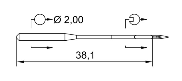 AIGUILLE MACHINE 134-35-LR-GO-N° 110-CHROME (10aig)