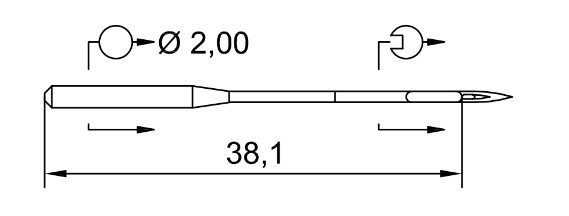 AIGUILLE MACHINE 134-35-VR-CHROME (boite de 100)