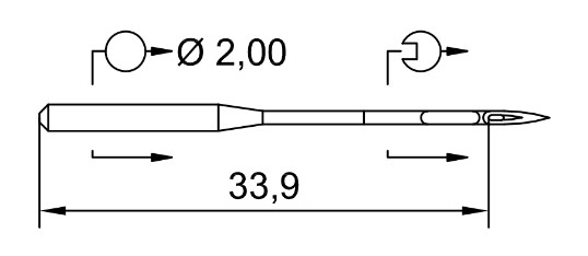 AIGUILLE MACHINE 134-R-SERV7-CHROME (boite de 100)