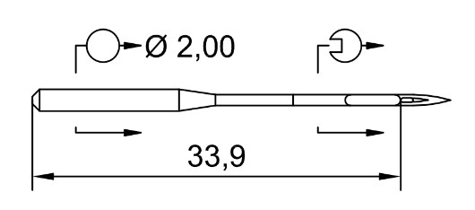 AIGUILLE MACHINE 134-FFG-CHROME (10aig)