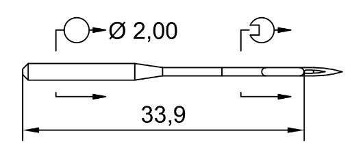 AIGUILLE MACHINE 134-FG-CHROME (boite de 100)