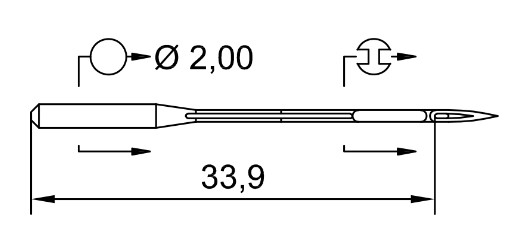 AIGUILLE MACHINE 558-SERV7-R-CHROME (boite de 100)