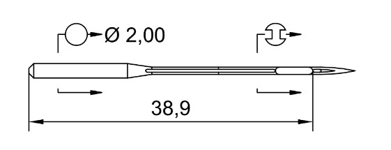 AIGUILLE MACHINE UY 128 GAS-R-CHROME (boite de 100)