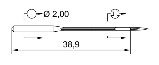 AIGUILLE MACHINE UY 128 GAS-FFG-CHROME (boite de 100)