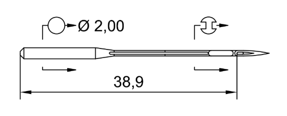 AIGUILLE MACHINE UY 128 GBS SERV7-SUK-CHROME (10aig)