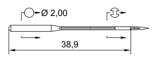 AIGUILLE MACHINE UY 128 GAS-FFG-CHROME (boite de 100)