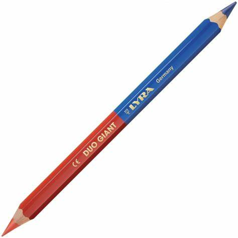 [B00649] CRAYON BICOLOR BLEU/ROUGE