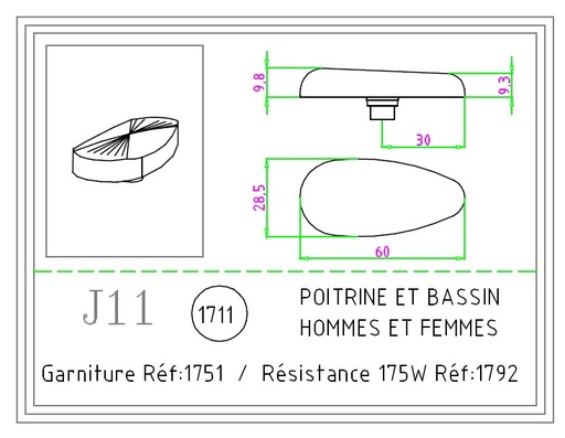 [01711] JEANNETTE J11 POITRINE & BASSIN HOMME ET FEMME