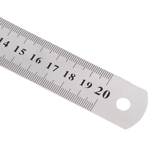 [REGE20T] REGLET 20CM - DOUBLE FACE (mm d'un côté et 1/2mm de l'autre côté)