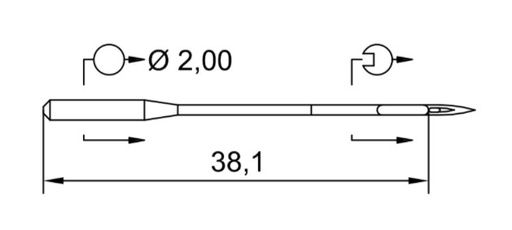 [SH13435KKSD1/090] AIGUILLE MACHINE 134-35 KK SD1 N° 90-CHROME
