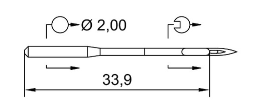 [SH134LR/140] AIGUILLE MACHINE 134-LR-N° 140-CHROME (10aig)
