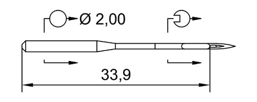 [SH134SKF/090] AIGUILLE MACHINE 134-SKF-N° 90-CHROME (10aig)