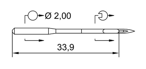 [SH134VR/120] AIGUILLE MACHINE 134-VR-N° 120-CHROME