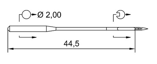 [SH190R/080] AIGUILLE MACHINE 190-R-N° 80-CHROME (boite de 100)