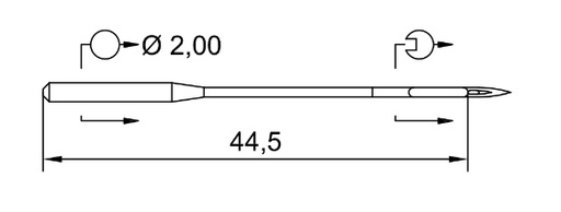 [SH190R/140] AIGUILLE MACHINE 190-R-N° 140-CHROME (10aig)