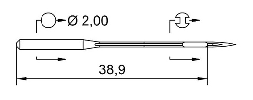 [SHUY128GAS/090] AIGUILLE MACHINE UY 128 GAS-R-N° 90-CHROME (10aig)