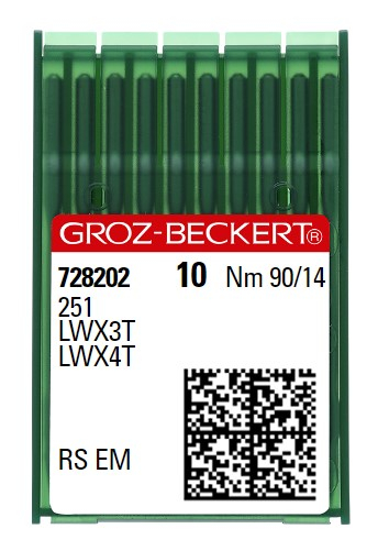 [GB251/090] AIGUILLE MACHINE 251-RS EM-N° 90-CHROME-728202 (boite de 100)