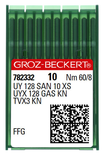 [GBUY128SAN10XSES60] AIGUILLE MACHINE UY 128 SAN 10 XS-FFG-N° 60-CHROME (boite de 100)