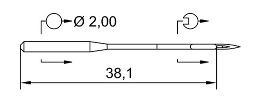 AIGUILLE MACHINE 134-35-DH-CHROME (boite de 100)