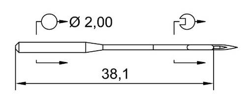 AIGUILLE MACHINE 134-35-LR-GO-N° 110-CHROME
