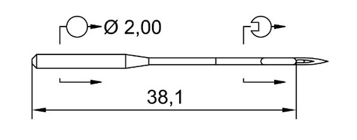 [SH13435LR/120] AIGUILLE MACHINE 134-35-LR-CHROME (10aig)