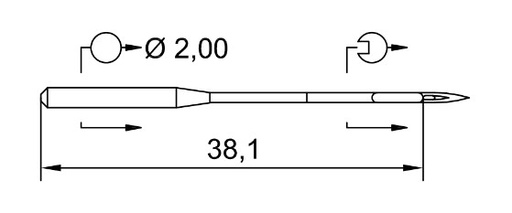 AIGUILLE MACHINE 134-35-R-CHROME (boite de 100)