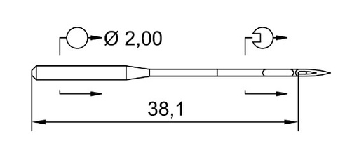 AIGUILLE MACHINE 134-35-SERV7-R-CHROME (boite de 100)