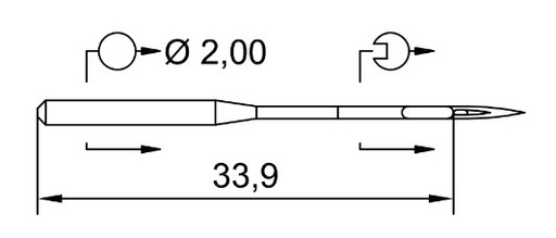[SH134LBR/100] AIGUILLE MACHINE 134-LBR-N° 100-CHROME (10aig)