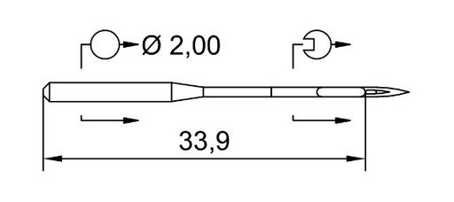 AIGUILLE MACHINE 134-SKF-CHROME (boite de 100)