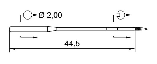 [SH190R/180] AIGUILLE MACHINE 190-R-N° 180-CHROME (10aig)