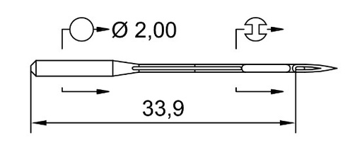AIGUILLE MACHINE 558-SERV7-R-CHROME (boite de 100)